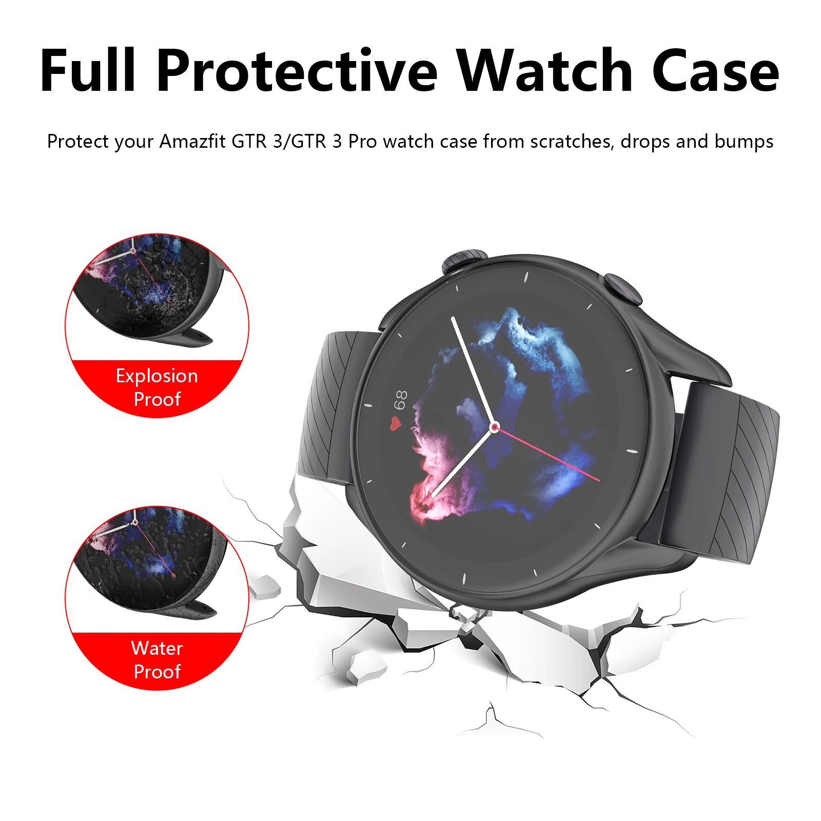 Huami Amazfit GTR 3/GTR 3 Pro Ʈ TPU ̽, ü Ŀ ũ ȣ  , Amazfit GTR 3/GTR 3 Pro ̽, 3 