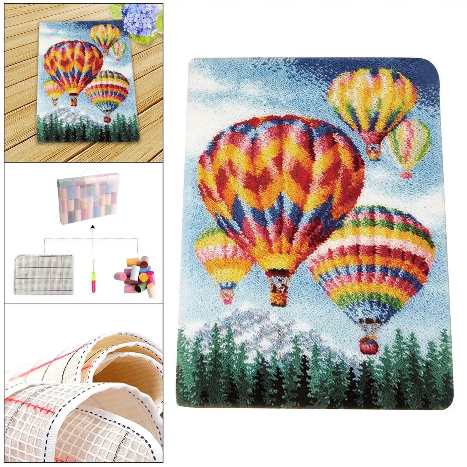 Carpet Embroidery Kit 1 Set Latch Hook Rug Kits Embroidery Carpet Crochet Hook Tapestry