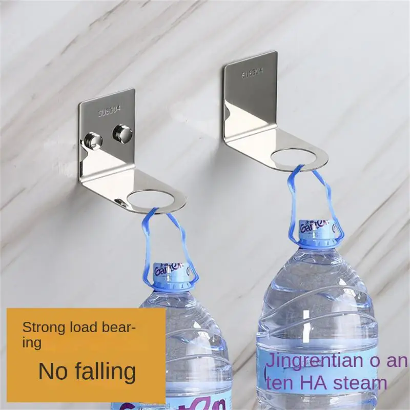 

Stainless Steel Soap Bottle Holder Wall Mounted Soap Pump Bottle Hanger Kitchen Supplies Metal Hook Durable Free of Punch