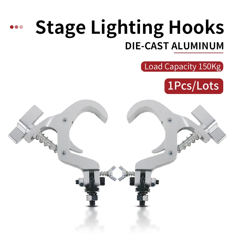 Aluminum Alloy Stage Lights Hook 150kg Heavy Duty Light Clamp Holder 40-60mm Truss DJ Moving Beam Head Hanging Hook