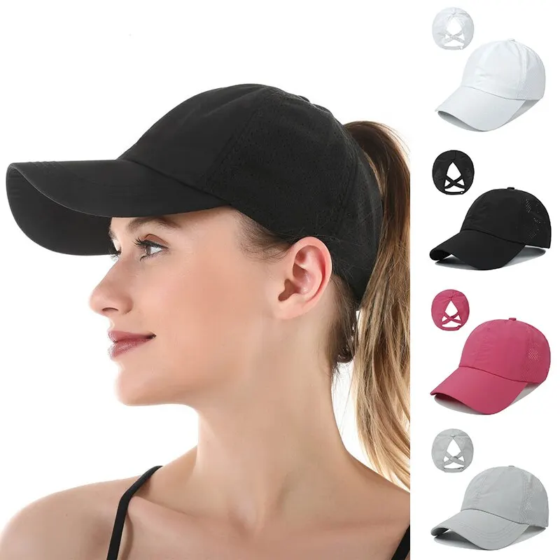 TopTie Criss Cross Coda di cavallo Berretto da baseball Mesh