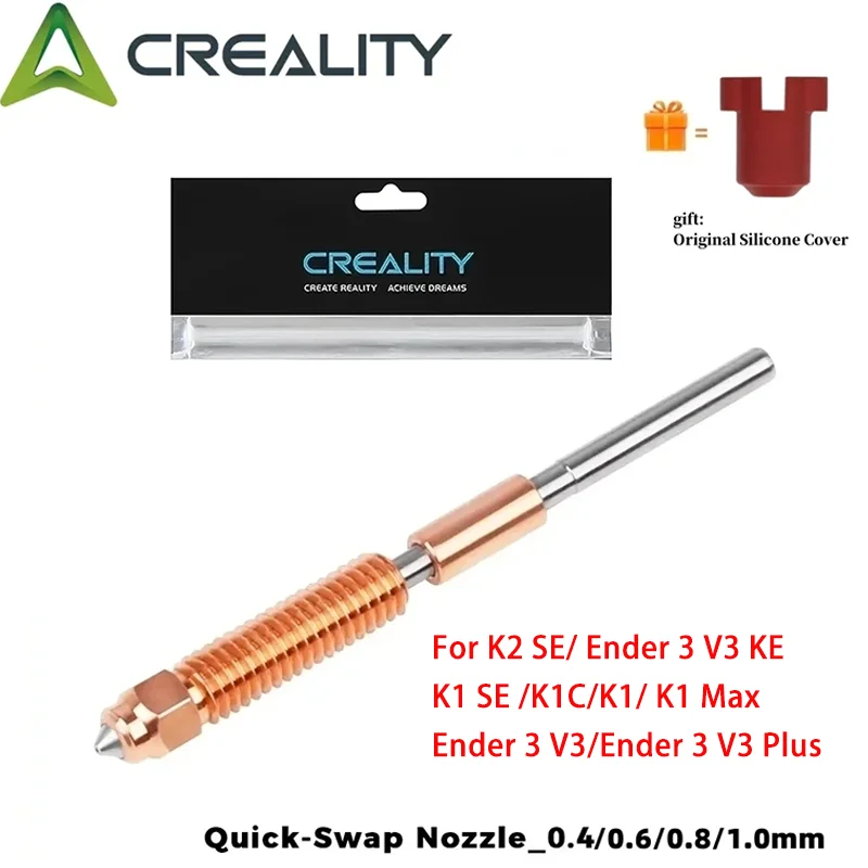 Creality K1 SE/K1C Unicorn Nozzles Kit,Original Ender3 V3 Hardened Steel Nozzle for K2 SE/Ender3 V3 Plus/V3 KE 3D Printers