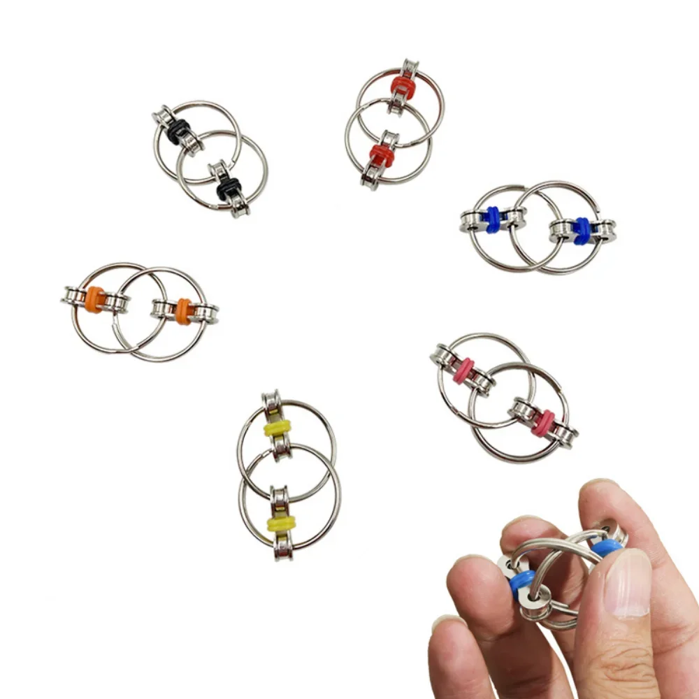 Sensory Fidget Toy Anti Stress Toy Fidget Toy Finger Sensory Toy Creative Antistress Metal Decompression Chain Fidget Toys For Autism ADHD Stress Relief Kids Adult