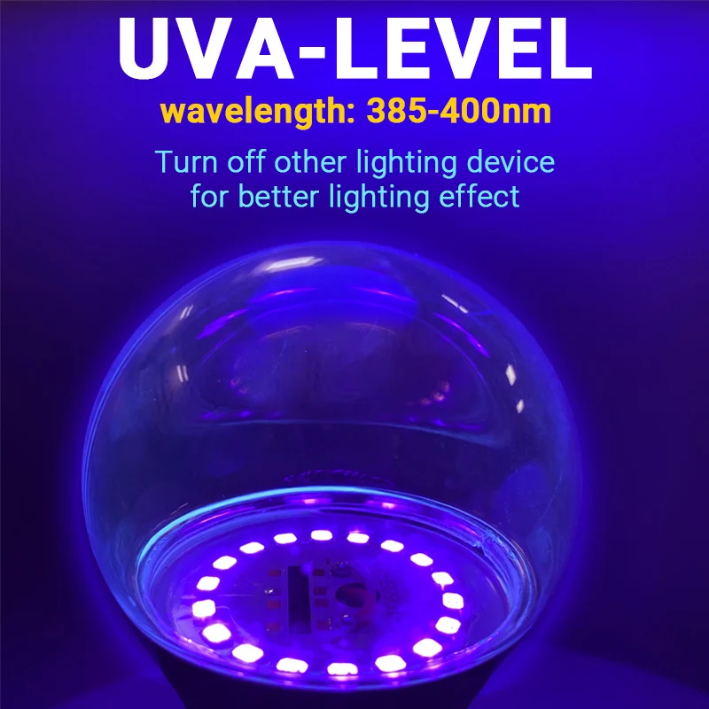 12W E27 UV LED 전구 보라색 검정색 전구 글로우 장식 형광등 램프 AC 85-265V