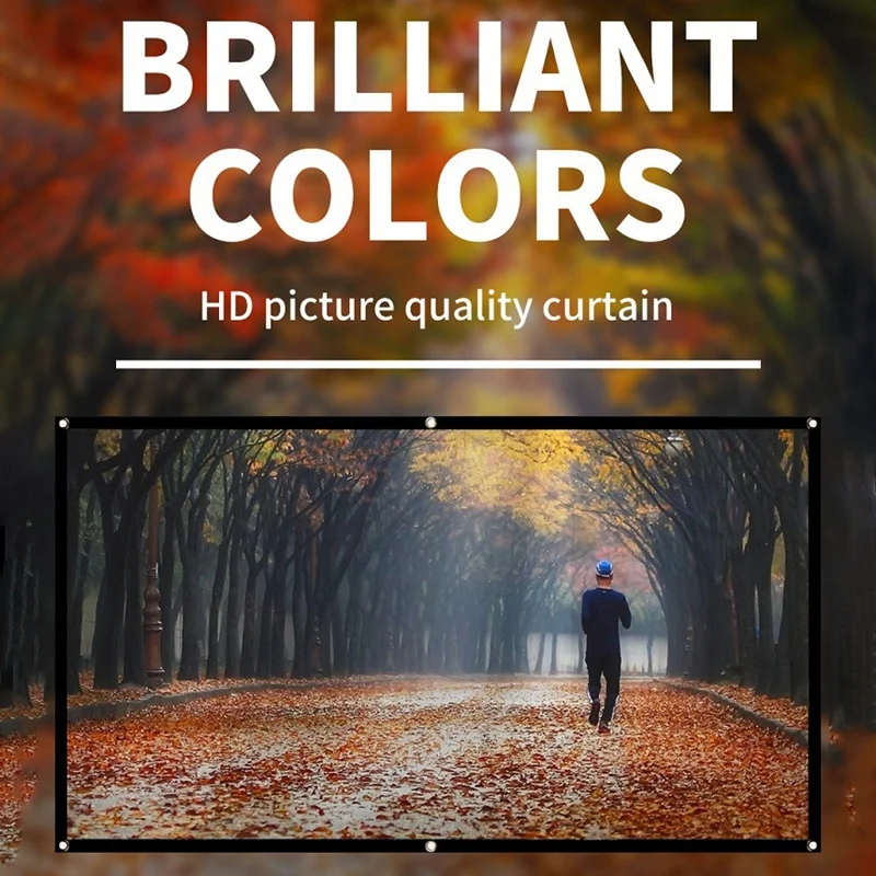 Tela do Projetor Portátil para o Cinema em Casa ao ar Livre hd Branco Dobrável Anti-vinco 84 Polegada - Image 4