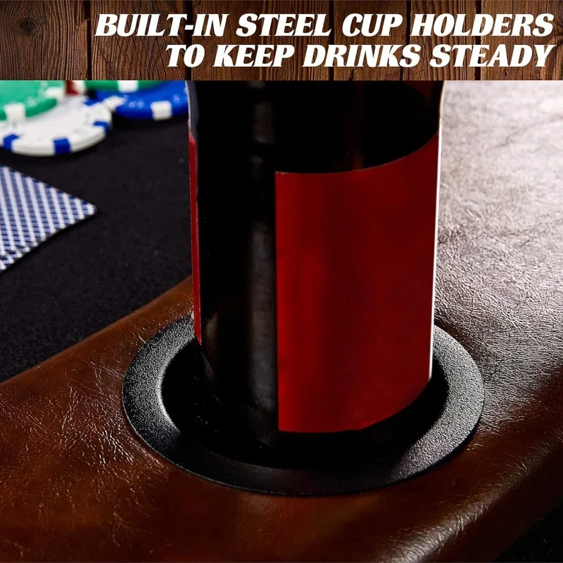 Barrington Charleston 10 Player Folding Poker Table Oval Card Table Casino Style Tournament Poker Table with Padded Rails