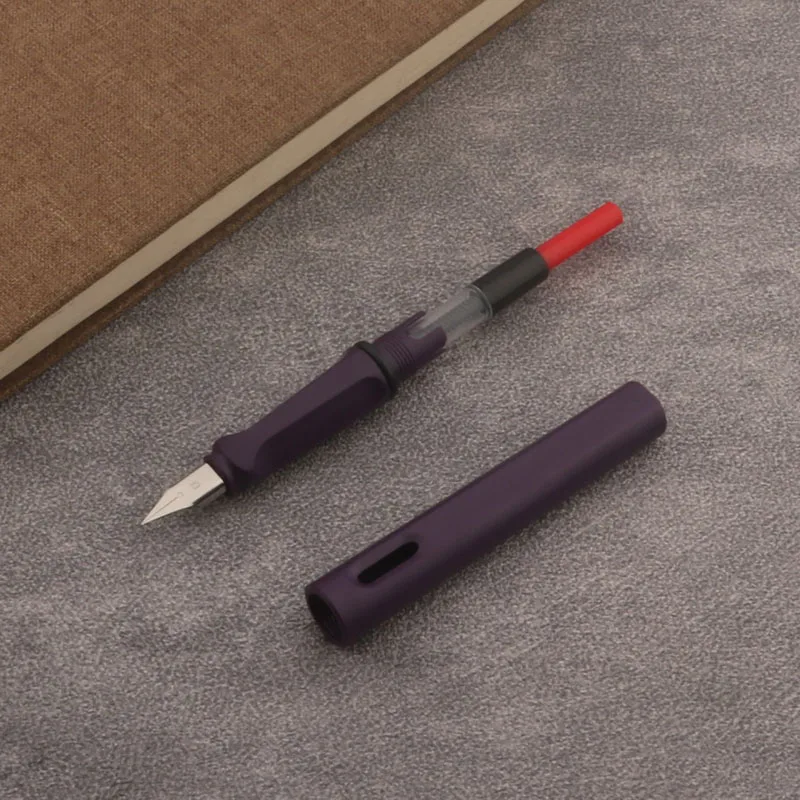 Fountain Pen 1pc Matte Purple Plastic EF/F Nib Frosted Fluorescence Green Stationery School Office Supplies Ink Pen