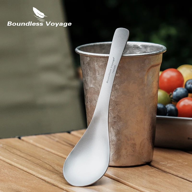 Titanium Soup Spoon Meal Rice Ladle Outdoor Household Ti Tableware