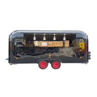 United State Food Truck with Full Kitchen Concession Bbq Food Trailer with Porch Fully Equipped Custom Food Truck