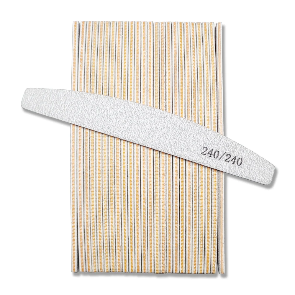 25pcs Half Moon Double-Sided Nail Files