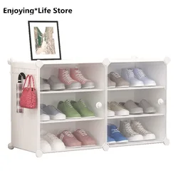 Zapatero Simple y moderno para el hogar, estante de zapatos multifunción para dormitorio, armario de almacenamiento de plástico