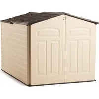 Slide-Lid Resin Outdoor Storage Shed (5 x 6.5 Ft),Weather Resistant, Beige/Brown, Organization 1