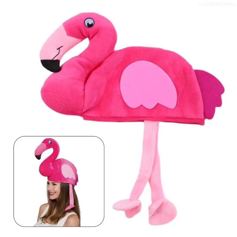 Adult Cloth Flamingo Hat Halloween Thanksgiving Day Decors Bucket Hat Adult Carnivals Hat Party Festives Hat F0T5 4