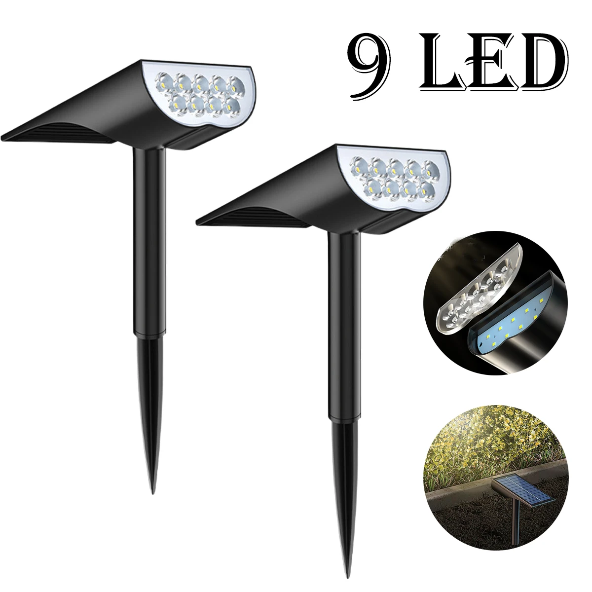 

LED Garden Lawn Lamp Solar Lights Outdoor Reflector Street Pathway Powerful Spotlight Waterproof Courtyard Landscape Projector