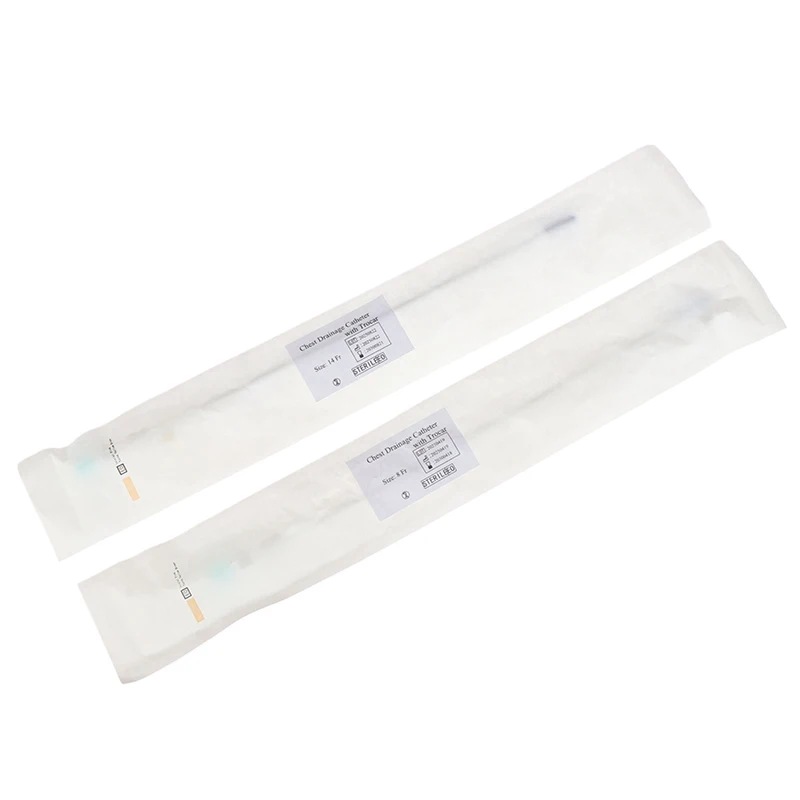 Disposable Thoracic Drainage Catheter Chest Tube With Trocar PVC Drainage Catheter Thoracic Drainage Tube Thoracic Fr8/Fr14