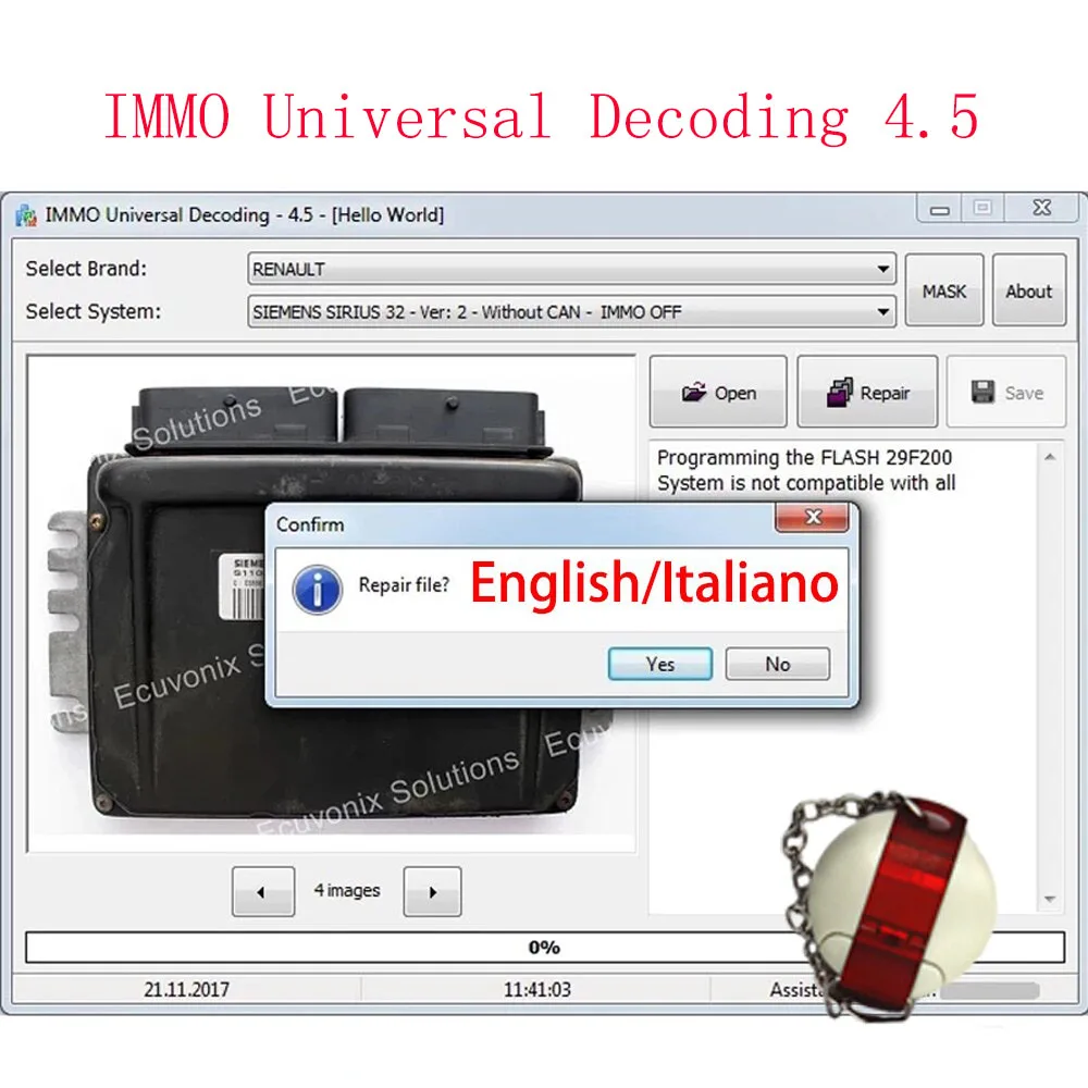 Immo Off Software Immo Decodifica Universale 4.5 Edc17 Med17 Programmatore Codice Immo Di Ecu Eeprom Calcolatrice Checksum Strumento Di Riparazione Au