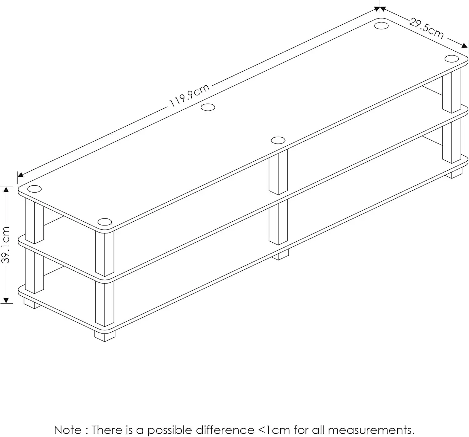 Turn-S-Tube 3-Tier TV Stand and End Tables Set (Espresso/Black)