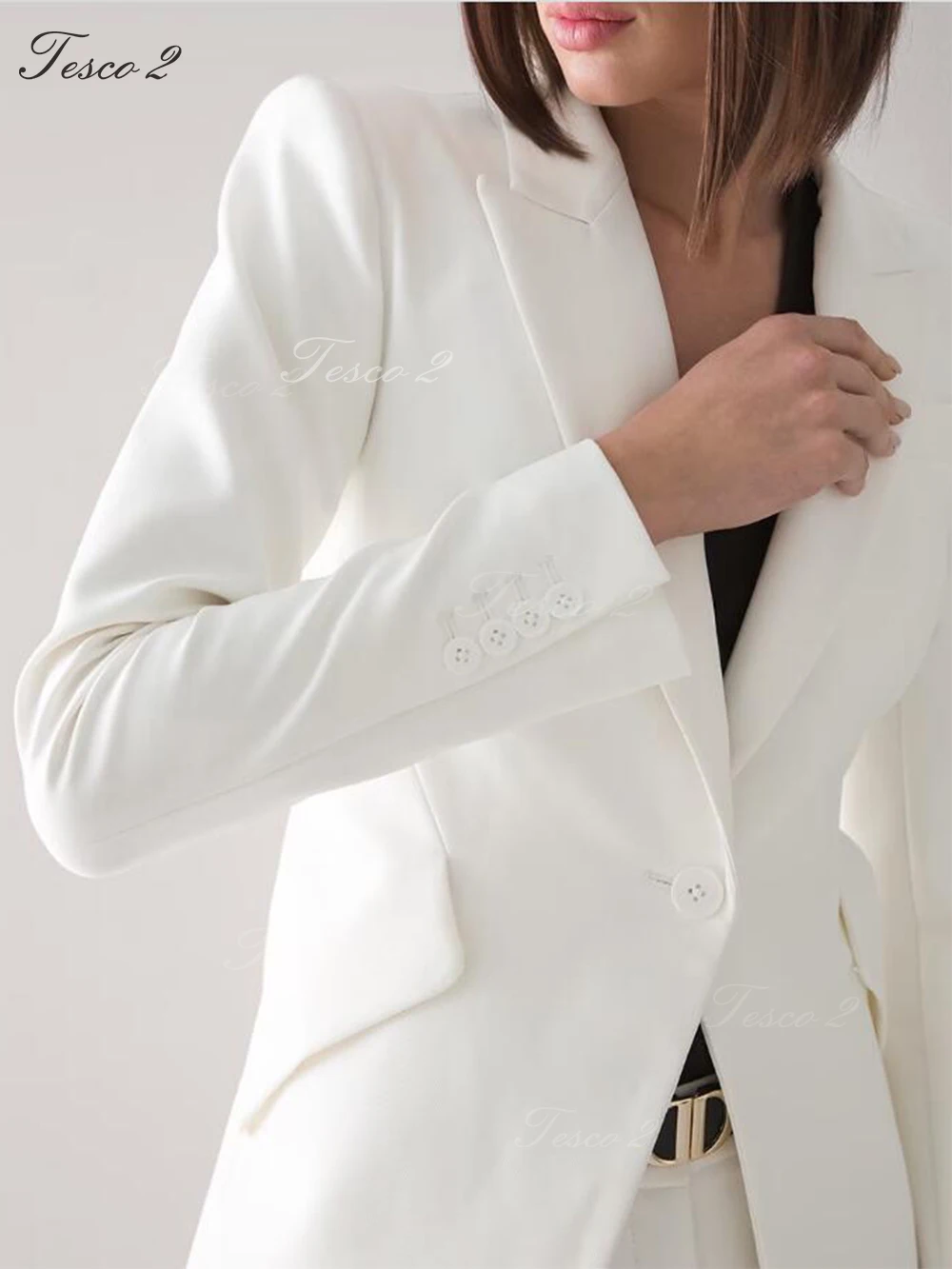 New Fashion Women's Suit Slim Fit Long Sleeve Office Lady Wear Suit Design Sense Waistband For Formal Evening Party Suit