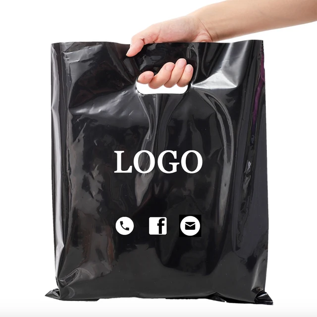 Sacs en plastique avec poignées, grands sacs d'emballage pour vêtements, sac  cadeau blanc noir pour emballage de faveur de fête de mariage 50 pièces -  AliExpress