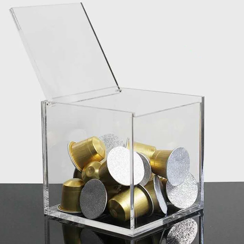 Storage Box Instant Coffee Packets Tea Chest Pod Holder Organizer For Sheet Bag Acrylic Candy Container