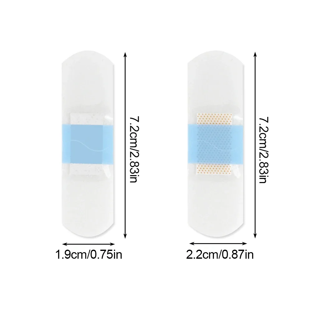 Wound Bandage Medical Wound Dressing Medical Adhesive Tape Tattoo Adhesive Bandages 50pcs/120pcs Transparent Band Aid Waterproof Wound Strips Curved Patches Adhesive Bandages for Children Adults