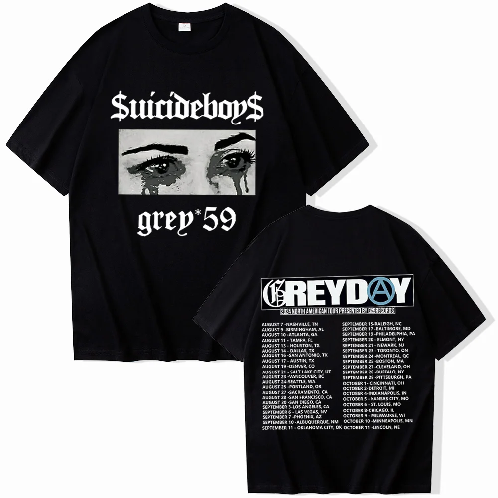 Suicide boys G-59 T Shirt Men Fashion I Want To Die In New Orleans Music Album Graphic T-Shirt Men Women Fashion Hip Hop T Shirt