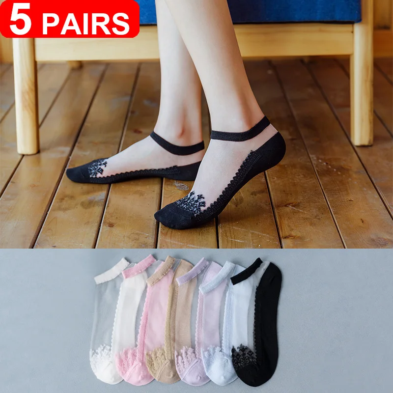 Women Silk Socks 5Pairs