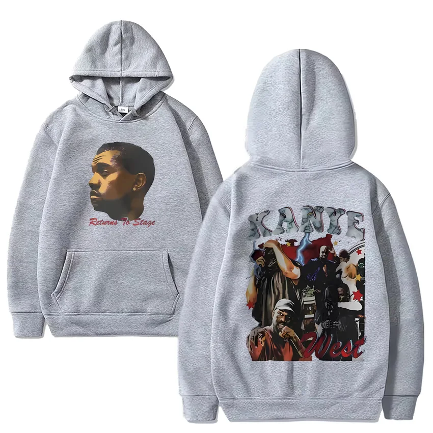 Rapper Kanye West Graphic Printed Hoodie Men Women vintage Hip Hop streetwear Fleece Long sleeve Unisex pullover Sweatshirt