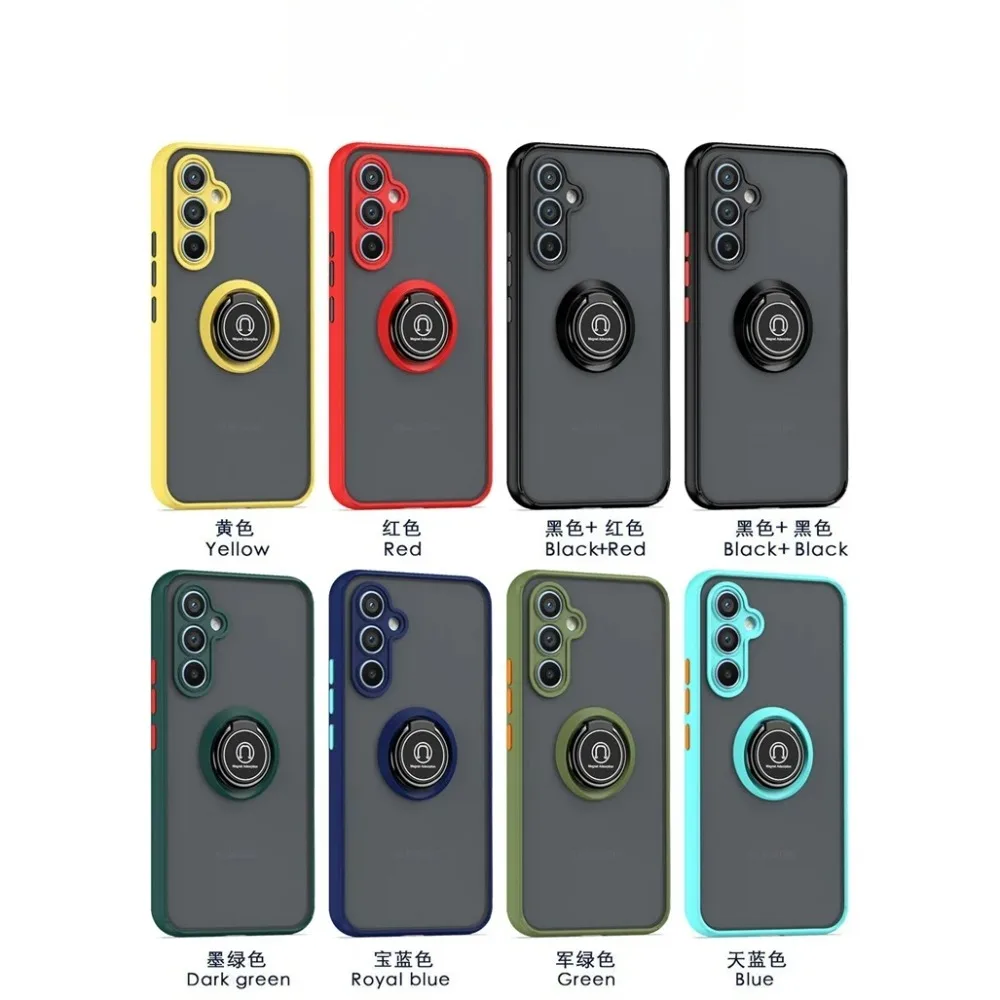Enhanced Magnetic Ring Holder Armor Case - Frosted Hard Protective Cover