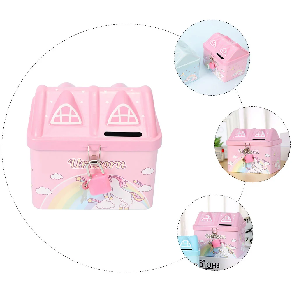 Cartoon Exquisite Metal Kids Piggy Bank Girls Bedroom Decor Save Money Habit Birthday Gift Toddler Study 6