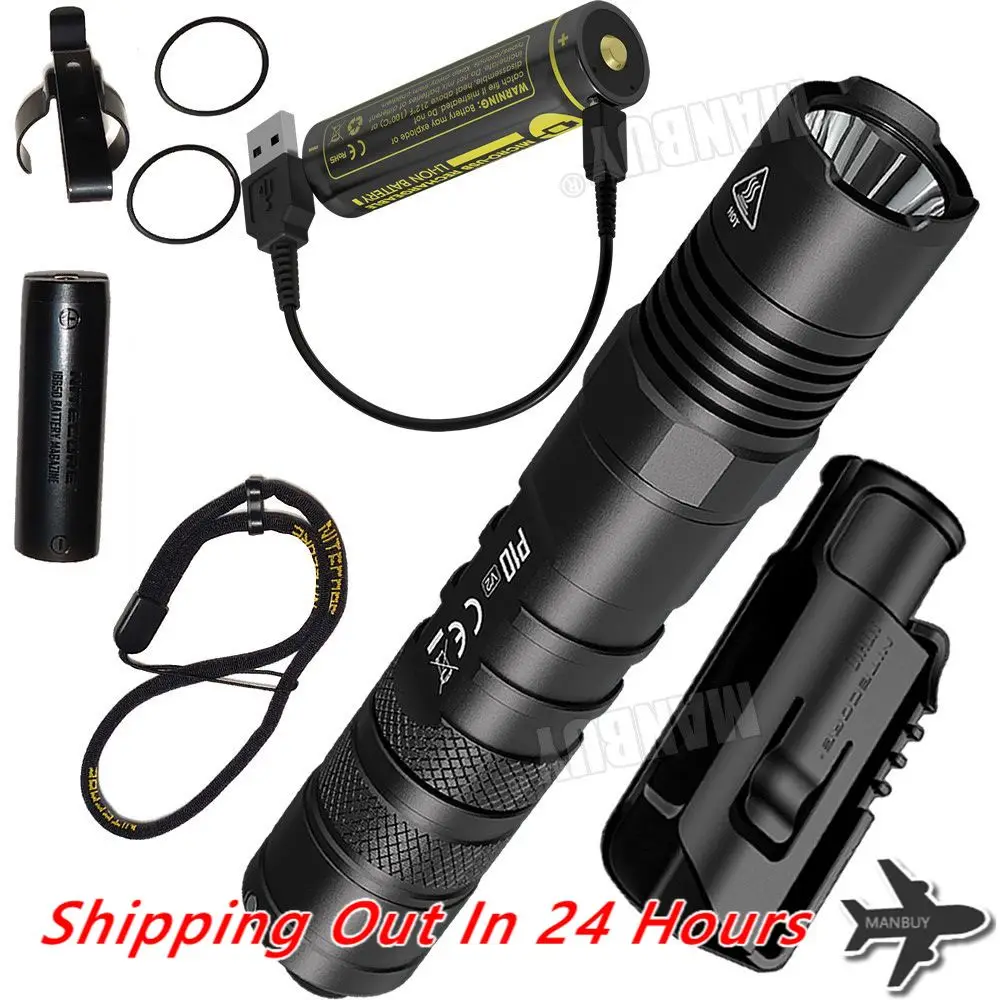 Светодиодный тактический фонарик nitecore P10V2 с USB-портом для зарядки аккумулятором