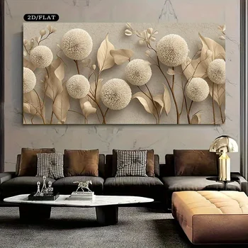 Grande arte da parete su tela moderna senza cornice, foglie floreali eleganti, pittura su tela di alta qualità per soggiorno, camera da letto, decorazioni per la casa