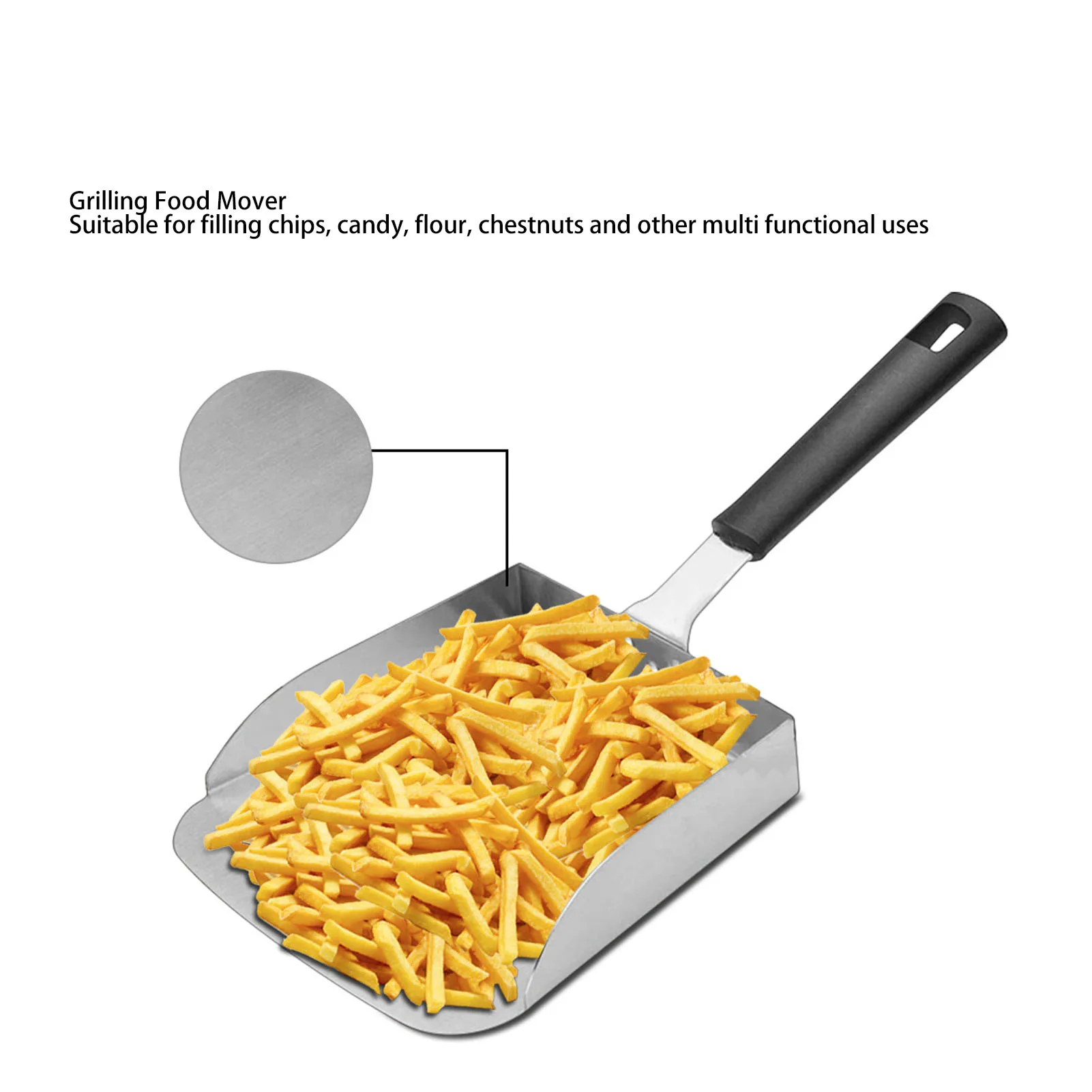 Large Griddle Scoop Stainless Steel Grilling Food Mover Food Shovel Burger Spatula for Stir Fry Cook Griddle Scoop Burger Shovel
