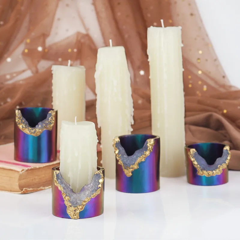 DIY Candle Base Crystal Epoxy Resin Mold Candle Holder Storage Cup