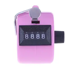 Deluxe Mechanical Metal Hand Tally Counter - Precision Golf Timer and Manual Clicker (Pink)