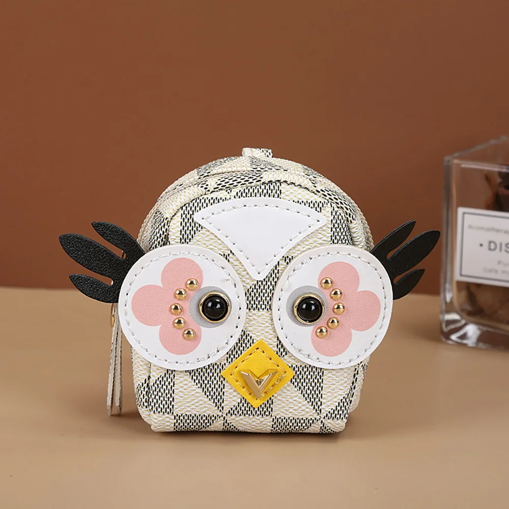 Women Hand Pouch Coin Purse Leather Kawaii Cute Owl Mini Backpack