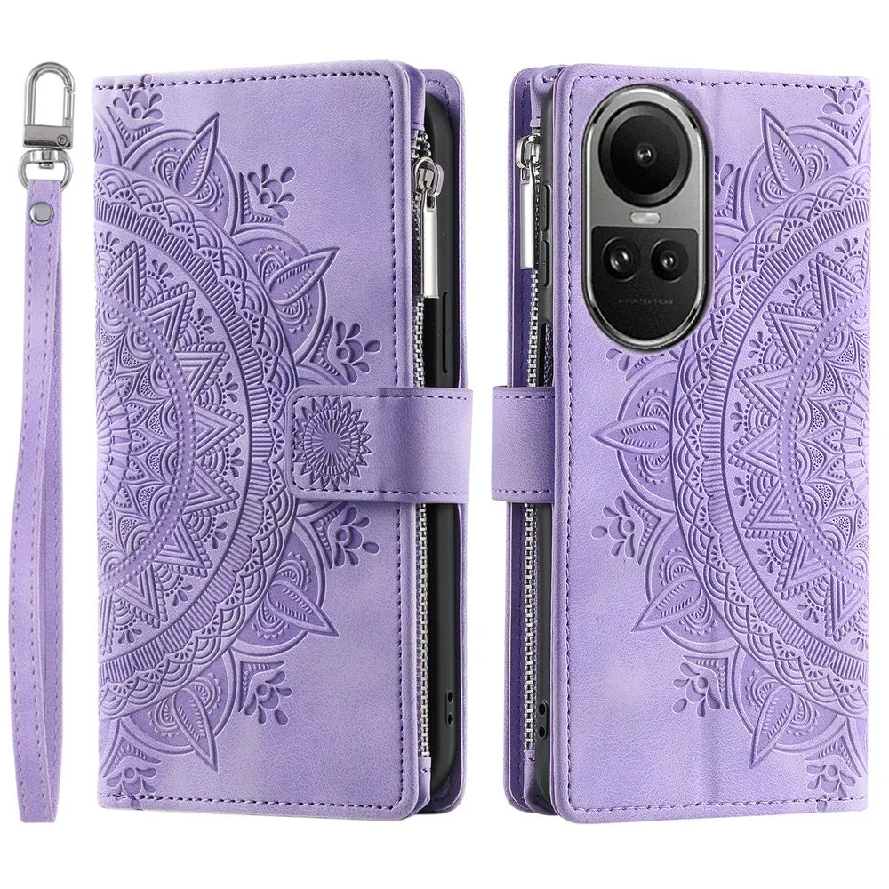 Reno 10 Pro Plus 5G 지퍼 크로스 바디 스트랩 가죽 책 케이스 OPPO Reno 10 5G 플립 커버 폰 Reno10 Pro + Wallet Etui Funda