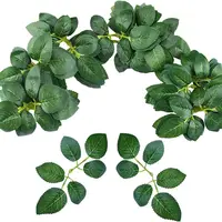 50/100pcs Artificial Plant Rose Leaves Christmas Home Outdoor UV protection Garden Wall Wedding Bridal Bouquet Diy Decorative