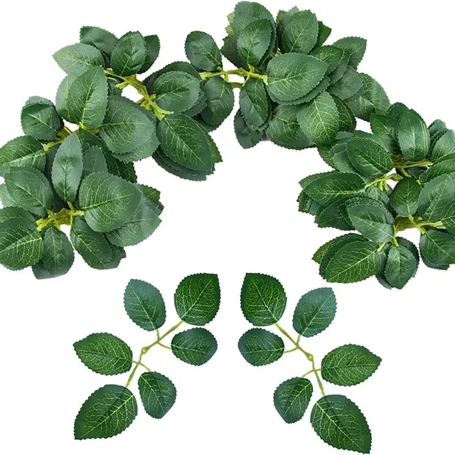 50/100pcs Artificial Plant Rose Leaves Christmas Home Outdoor UV protection Garden Wall Wedding Bridal Bouquet Diy Decorative