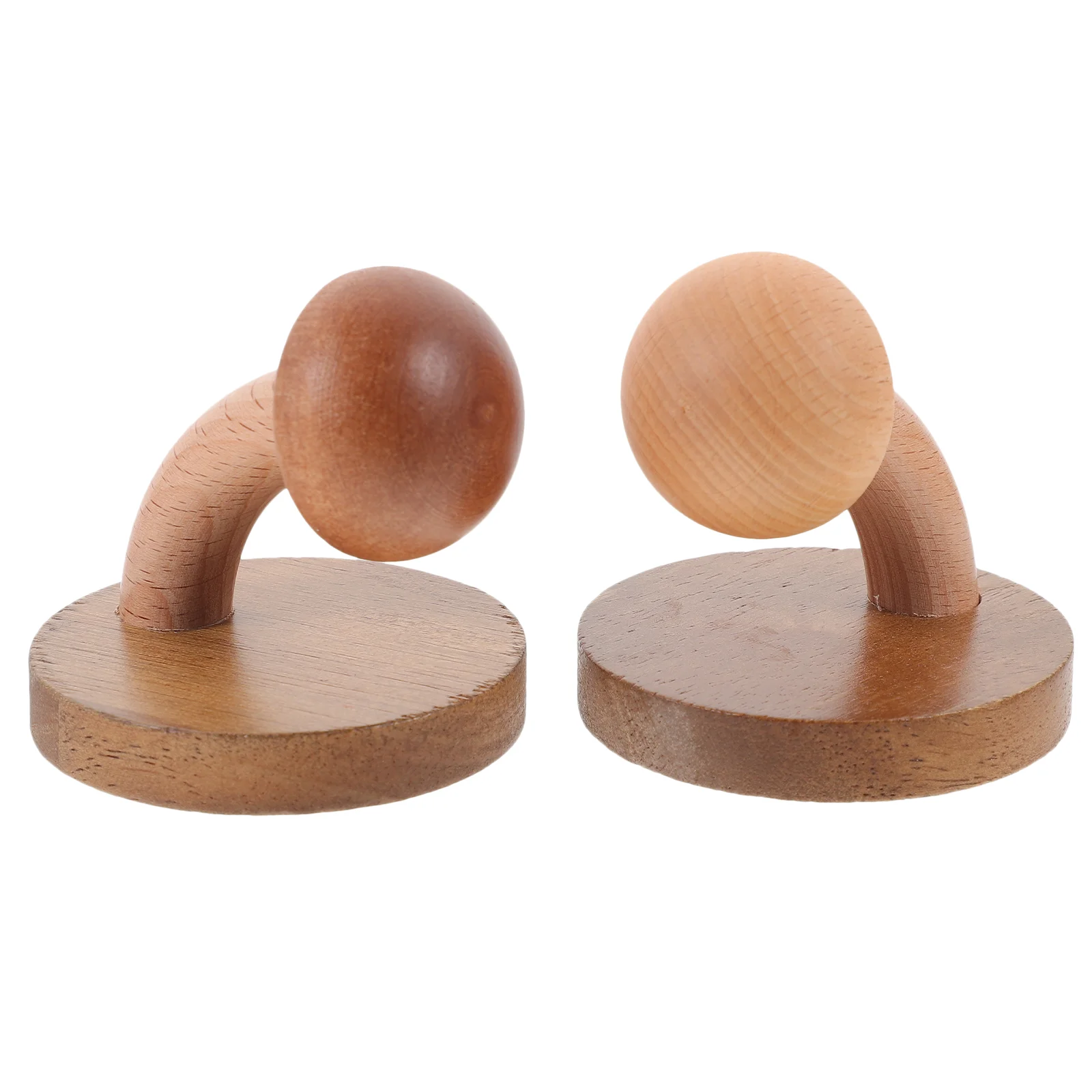 

2pcs Wood Mushroom Wall Hook Bathroom Kitchen Wall Hangers Wall Mounted Hooks