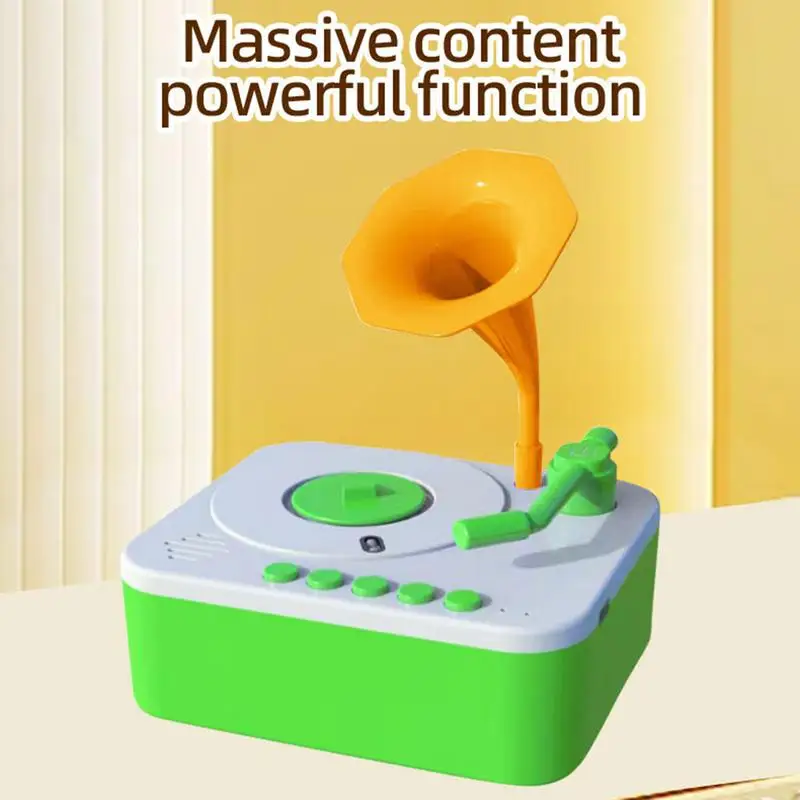 Children's Phonograph Story Music Player Music Box Storyteller Gramophone Sensory Storytelling Toys For 3 Years Boys Girls 3