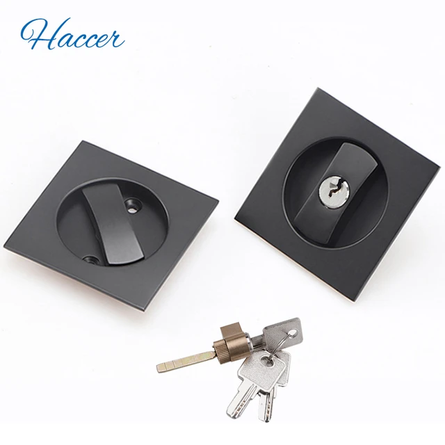 Contemporary Square Privacy Pocket Door Lock