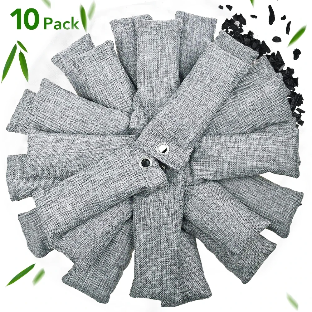 Description Picture 2 of item10pcs Natural Bamboo Charcoal Bags Air Purifying Activated Charcoal Odor Absorber Moisture Odor Eliminator for Car Closet Shoes
