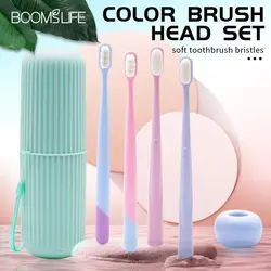 4pcs/Set Adult Toothbrushes Portable Travel Toothbrush Ultra-fine Million Nano Bristle Tooth Brush Deep Cleaning Oral Teeth Care