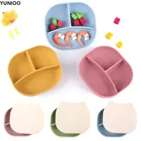 Cartoon Bear Baby Weaning Dishes BPA-Free Portable Toddler Feeding Tableware Easy Clean with Lid Children's Tableware