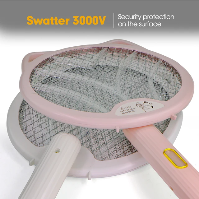 Elektromos Légy Swatter Racket Bug Zapper 3000 V Szúnyoggyilkos Beltéri Kültéri Fénycsapda Összecsukható Újratölthető Kézi Hordozható - Image 6