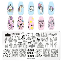 Unicorn Cartoon Animals Nail Stamping Plate Cute Cartoon Character Stamping Nail Stamp Plates Cartoon Figure Nail Plate Nail Art 2