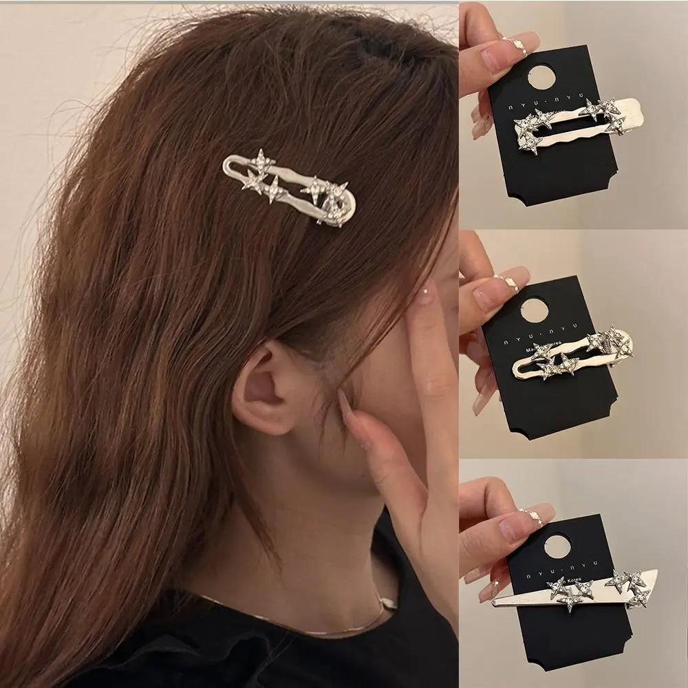 

Duckbill Clip Star Rhinestone Hair Clip Fashion Barrettes Hairpin Cute Side Clip Geometry Korean Style Y2K Bang Clip Decoration