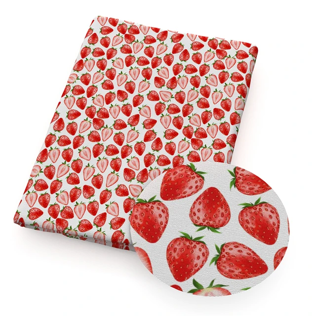 Strawberry Cotton Fabric Fabrics  Cotton Fabric Strawberry Print