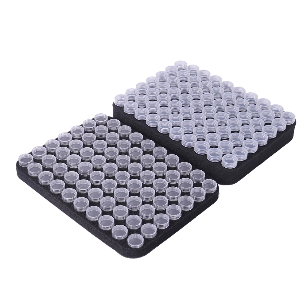 2 layer 140 Round Bottles Green Storage Box 5D Diamond Painting Accessories Tools Container Bag Carry Case Embroidery Mosaic